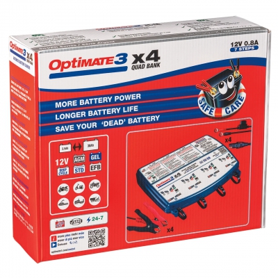 Thiết bị nạp ắc quy xe máy 4 cặp sạc 12V/0.8A Model: TM454 Thương hiệu: OptiMATE