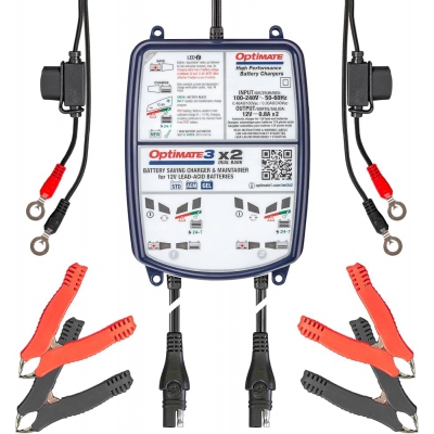 Thiết bị nạp ắc quy xe máy 2 cặp sạc 12V/0.8A Model: TM450 Thương hiệu: OptiMATE